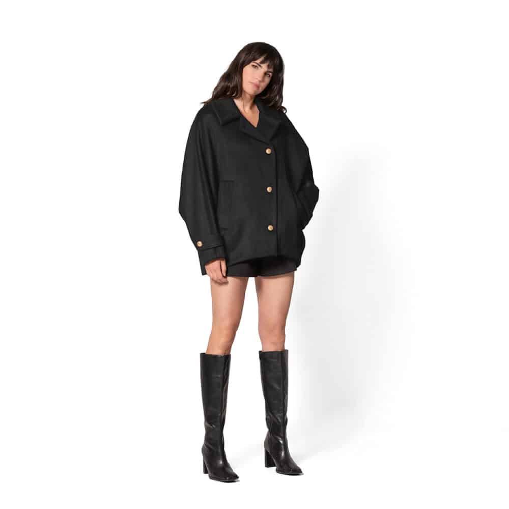 Coat Cape Wool - Black